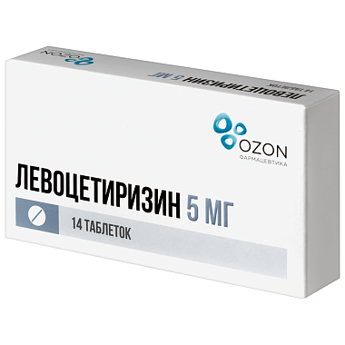 Купить Левоцетиризин 5 мг 14 шт таблетки покрытые пленочной оболочкой