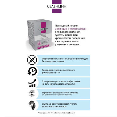 Купить Селенцин Peptide Active 5 мл 15 шт лосьон пептидный для восстановления густоты волос ампулы