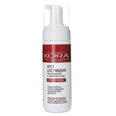 Купить Kora 160 мл мусс для умывания для проблемной и жирной кожи