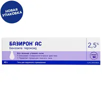 Купить: Базирон АС 2,5 % 40 г гель
