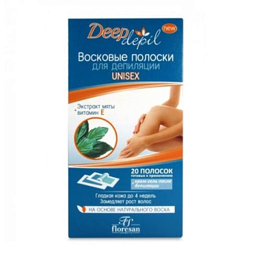 Купить Floresan 20 шт полоски восковые для депиляции с мятой