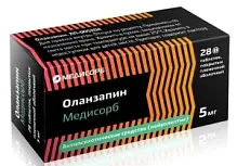 Купить: Оланзапин Медисорб 5 мг 28 шт таблетки покрытые пленочной оболочкой