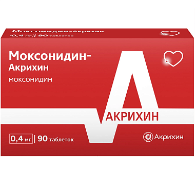 Купить Моксонидин-Акрихин 400 мкг  90 шт таблетки покрытые пленочной оболочкой