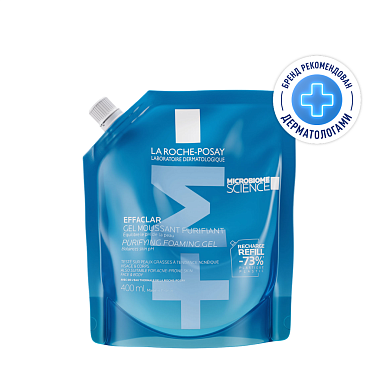 Купить La Roche-Posay Effaclar  400 мл гель очищающий пенящийся  для умывания чувствительной жирной проблемной кожи лица и тела склонной к прыщам и акне рефил (сменный блок)