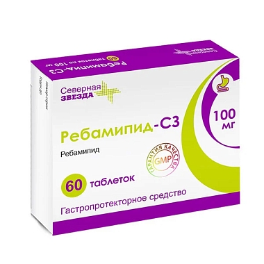 Купить Ребамипид-СЗ 100 мг 60 шт таблетки покрытые пленочной оболочкой