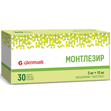 Купить Монтлезир 5 мг + 10 мг 30 шт таблетки покрытые пленочной оболочкой
