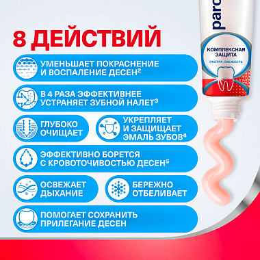 Купить Пародонтакс Комплексная защита Экстра свежесть 75 мл паста зубная
