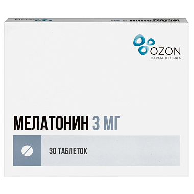 Купить Мелатонин 3 мг 30 шт таблетки покрытые пленочной оболочкой