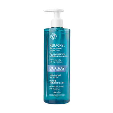 Купить Ducray Keracnyl 400 мл гель очищающий пенящийся для жирной, проблемной кожи