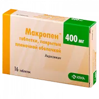 Купить: Макропен 400 мг 16 шт таблетки покрытые пленочной оболочкой