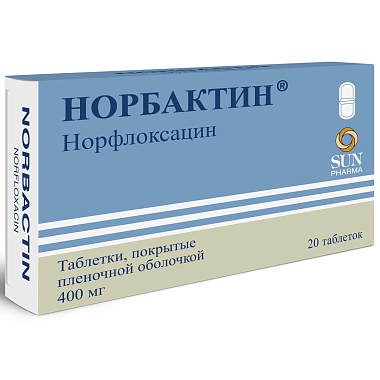 Купить Норбактин 400 мг 20 шт таблетки покрытые пленочной оболочкой