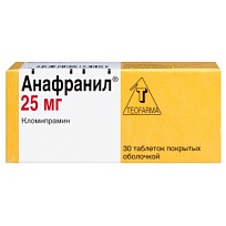 Купить: Анафранил 25 мг 30 шт таблетки покрытые оболочкой