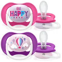 Купить: Philips Avent Ultra Air SCF080/16 2 шт соска-пустышка силиконовая ортодонтическая 6-18 мес для девочек