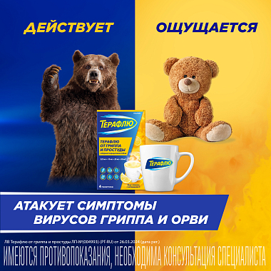 Купить Терафлю 2 г 4 шт порошок для приготовления раствора для приема внутрь лимон