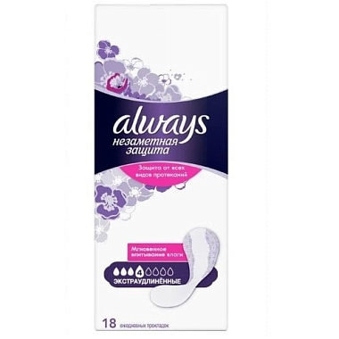 Купить Always Незаметная защита 18 шт прокладки ежедневные экстраудлиненные