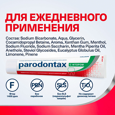 Купить Пародонтакс с фтором 75 мл паста зубная