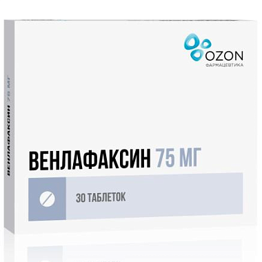 Купить Венлафаксин 75 мг 30 шт таблетки