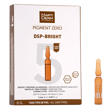 Купить Martiderm Pigment Zero DSP-Bright 5 х 2 мл сыворотка для лица против пигментных пятен ампулы