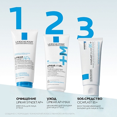 Купить La Roche-Posay Lipikar Syndet AP+ 200 мл крем-гель липидовосстанавливающий очищающий  для лица и тела у взрослых детей и новорожденных младенцев
