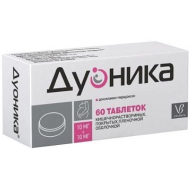 Купить Дуоника 10 мг + 10 мг 60 шт таблетки кишечнорастворимые покрытые пленочной оболочкой