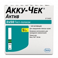 Купить: Accu-Chek Active 100 шт тест-полоски для определения глюкозы крови