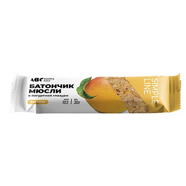Купить ABC Healthy Food 30 г батончик-мюсли манго в йогуртовой глазури