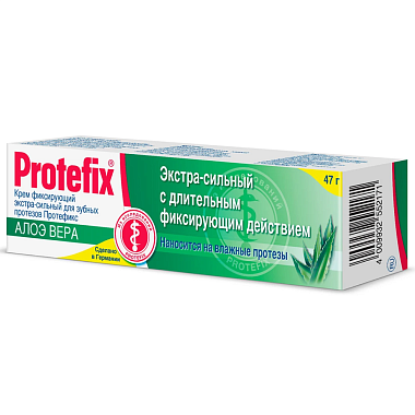 Купить Protefix 40 мл крем фиксирующий для зубных протезов экстра-сильный алоэ вера