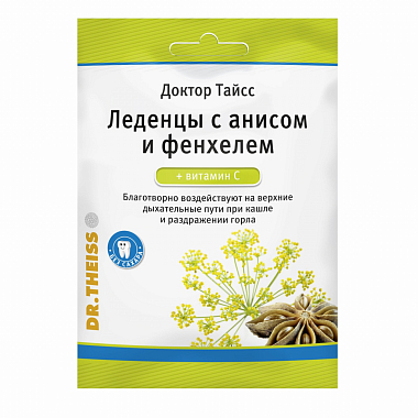 Купить Доктор Тайсс 50 г леденцы от кашля витамин C анис и фенхель