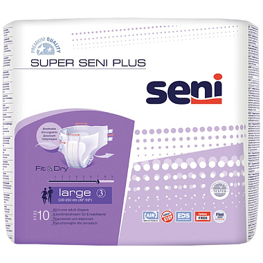 Купить Seni Super Plus 10 шт подгузники для взрослых размер L