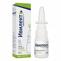 Купить: Ивилект 0,1 % 10 мл спрей назальный с ментолом и эвкалиптом флакон