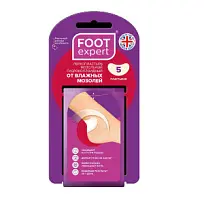 Купить: Foot Expert 3,6 см x 6,2 см 5 шт пластырь гидроколлоидный от влажных мозолей в форме полумесяца