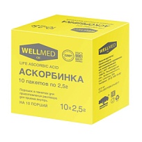 Купить: Аскорбинка Life Аsсorbiс acid 2,5 г 10 шт порошок в пакетах для приготовления раствора для приема внутрь