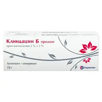 Купить: Клиндацин Б пролонг 2 % + 2 % 19 г крем вагинальный туба